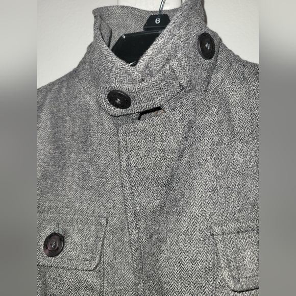 NWT Boy's Mimisol MadeinItaly Gray Herringbone Wool Blazer Jacket Sz 6 MSRP$240 - Picture 7 of 16